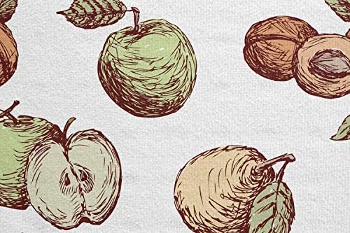 Ambesonne Sketch јога мат пешкир, илустрација на овошје нацртано со рачни праски јаболка Органска здрава храна, нелизгање на потта