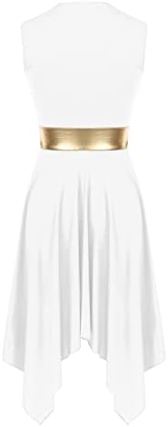 Vxuxlje женски литургиски пофалби за танцување фустан во боја блок резервоар неправилен полите лирски поклон танцувачки фустан