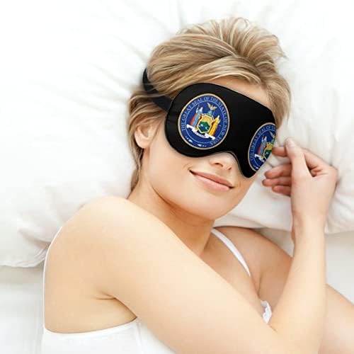 Одличен печат на маска за спиење во државата Newујорк, лесна маска за слепи маски за очи со прилагодлива лента за мажи жени