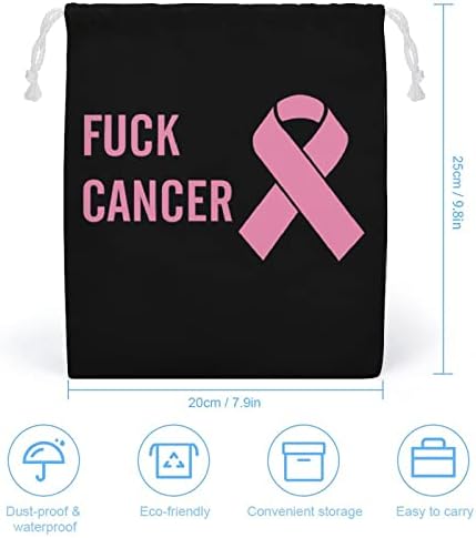 Cancerам Рак На Дојка Розова Лента Платно Торба За Складирање Еднократно Врвка Торбичка Торбичка Торба За Намирници За Домашно Патување
