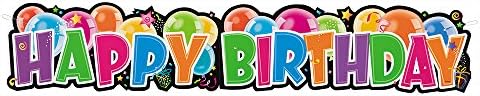 Уникатни Балони За Среќен Роденден Заеднички Банер, 4,5 Стапки, Разнобојни