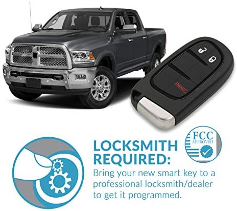 Keyless2Go Замена за 3 Копче Близина Далечински Паметен Клуч За Ram МЕМОРИЈА GQ4-54T 56046954