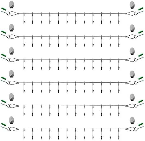 ПЛАНИНА_АРК 6 Пакет 5ft Челик Суспензија Ѕид Виси Слика Екран Кабел Жица Прачка Стринг Со Прилагодливи Алигатор Клип За За Виси Слики,