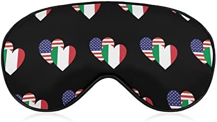 Италија Американско Знаме За Срце Маска За Спиење Ноќно Покривање Око За Жени Мажи Блокирајте Ја Светлината За Патување Со