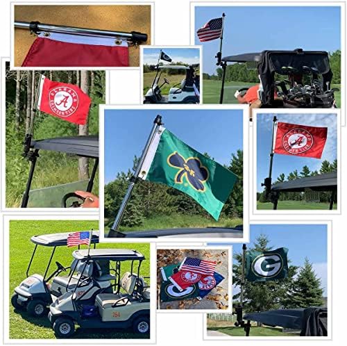 UNM Lobos Golf Cart Chart Flag and Loother Pole Mount Mount Sett