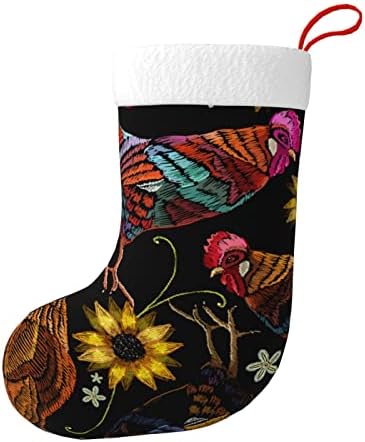Аугенски Божиќни чорапи пилешки петел сончогледи двострани камин што виси чорапи
