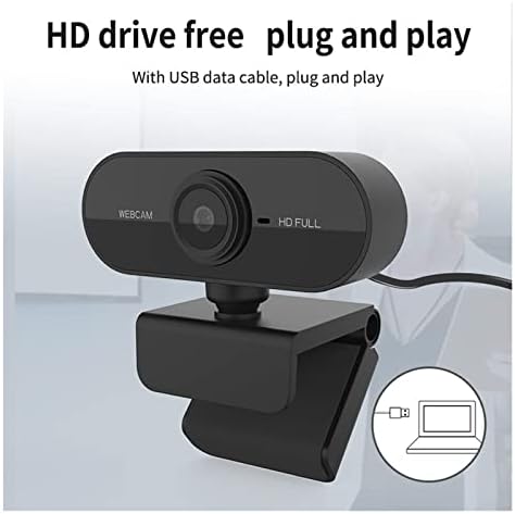 Bluetooth Webcam Hd 1080p Pro Webcam Мини Компјутерска Веб Камера Full HD 1080p/30fps Видео Повик, Ротирачка Камера Со USB Приклучок