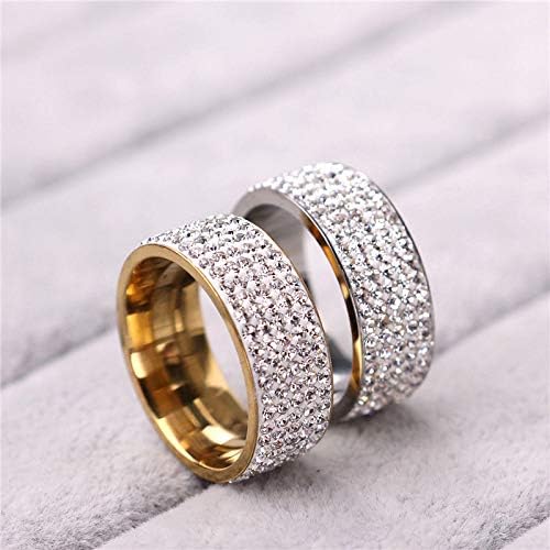 Koleso 8mm CZ прстен за жени и мажи Full Tawn Pave CZ Crystal Personalized Ring Pertication Ring Ring Ring-93818