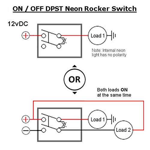 MGI Speedware 12VDC Neon Lighted Mini Rocker Switchs Onf-Off DPST 5 пакет