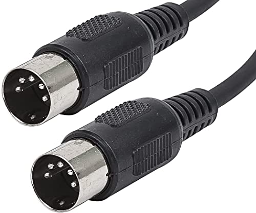 C&E 3 стапки Миди кабел со 5 пински DIN конектор, црна
