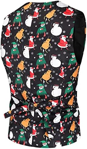XXBR Божиќни костуми за мажи, 2 парчиња грда Божиќ Дедо Мраз Снегулка за печатење на снегулки од снегулки, панталони за половини без