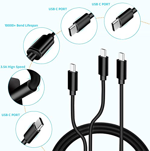 3-ВО-1 USB C Сплитер Полнач Кабел За Возеле Безжичен Go II Безжичен Lavalier Микрофони Систем, Возеле Кабел За Полнење со 3 Тип-C