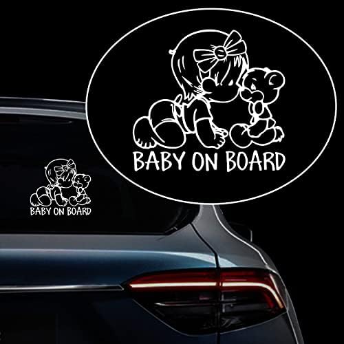 Ипрокиу 3 парчиња Налепница За Бебе На Автомобил Симпатичен Отпечаток Налепници За Автомобил И Налепници За Бебиња Деца Безбедносни Знаци