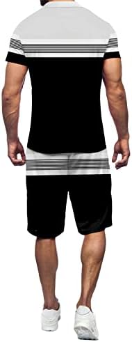 Машка маица со кратки ракави за машка мода и шорцеви поставени летни 2 парчиња облека за облека за жени
