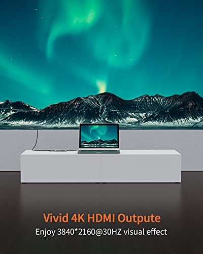АЖУРИРАЈТЕ USB C До HDMI Hub, Тип C 5 во 1 Адаптер со 2 USB 3.0 Порти, 4K@30hz HDMI, Sd/TF Читач На Картички, Компатибилен Со MacBook Pro 2018-2020,