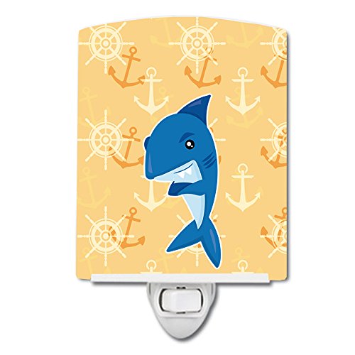 Каролина богатства BB6946CNL ајкула на беж наутичка керамичка ноќна светлина, компактен, ул-сертифициран, идеален за спална соба, бања, расадник, ходник, кујна, кујна, ку