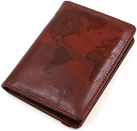 кандурен Рфид Блокирање Пасош Носителот Покритие Случај, патување багаж пасош паричник направени Со Кафеава Мапа Луди Коњ СТП