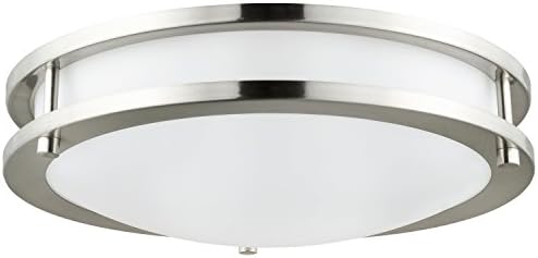 Sunlite LFX/DCO16/BN/24W/E/D/30K 3000K LED 24W Декоративни брановидни никел тавански светлосни тела, 16 , топло бело