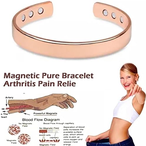 Магнетна нараквица за бакар за жени и мажи, попаметен животен стил Елегантни бакарни магнетни нараквици за артритис и карпа на