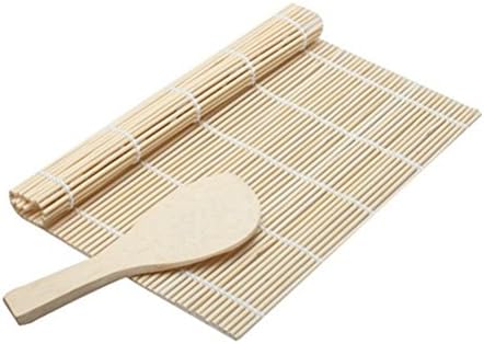 Хемотон Мосо Комплет За Правење Суши Од Бамбус Вклучувајќи 1 Душеци За Тркалање Суши и 1 Лопатка За Ориз