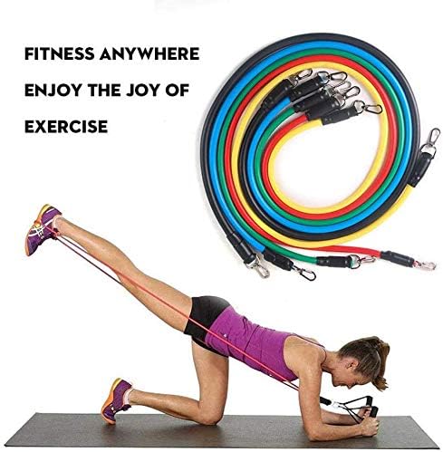 xmwm 11pcs/Постави влечење јаже фитнес јога гумена јамка цевка латекс цевки вежби за отпорни ленти екскурзатор за обука на телото за тренинг