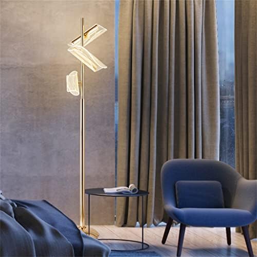 NPZHD Rotary Larbshade LED кревет вертикална биро за дневна соба подна ламба Нордиска едноставна ламба за спална соба