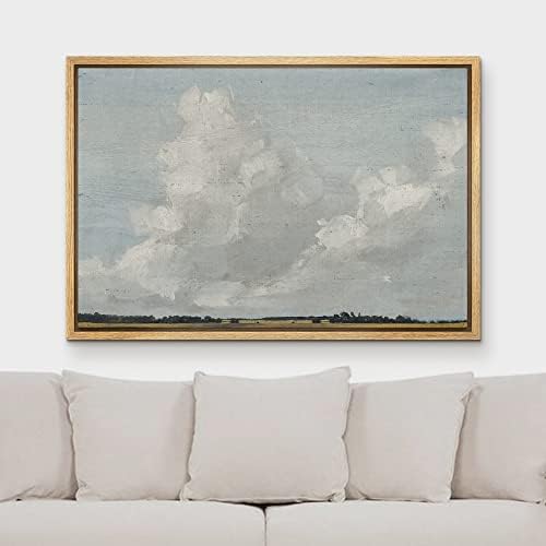 Mudecor врамени платно печатење wallидни уметности сиви облаци над рустикален терен пејзаж природа дивина илустрации модерна уметност фарма куќа/земја кул за дневна со