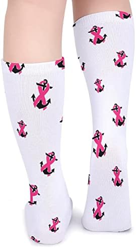 Свесност За Рак На дојка Сидро Спортски Чорапи Над Цевката За Теле Атлетски Чорапи Дебели Топло За Мажи Жени