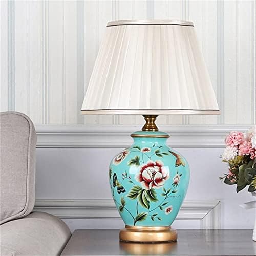 Керамичка ламба за керамичка маса, европски стил цвет и птици дневна соба спална соба кревет ламба ретро студија вила
