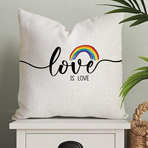 Loveубовта е loveубов, фрлање перница за покривање на песни за вineубените, виножито гордост лезбејска геј ЛГБТК перница, прекривка на плоштад декорт -перници за домашни