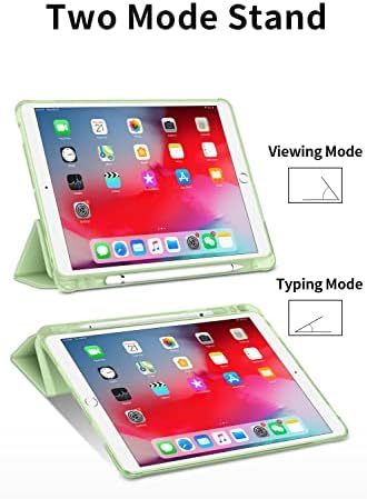 Екскуказа компатибилен со iPad Air 3 2019 10.5 ”, iPad Pro 10.5 инчи 2017 Три-пати паметен капак со држач за молив, флексибилен заштитен