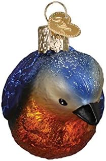 Божиќни украси на стариот свет: Колекција за набудувачи на птици стакло разнесени украси за новогодишна елка, Вестер Блуберд