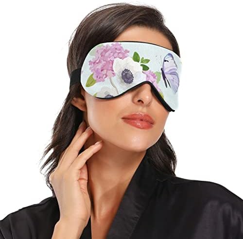 Унисекс спиење маска за очите Акварела-бутерфлај-цвет ноќна спиење маска удобно покритие за сенка на очите за очи