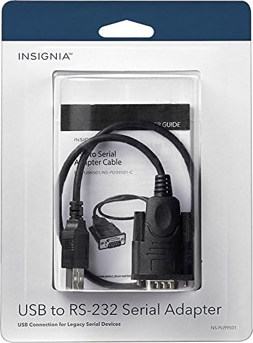 Insignia 1.3 'USB-TO-RS-232 PDA/сериски адаптер кабел, модел: NS-PU99501, црно