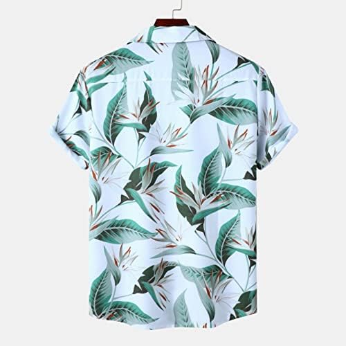 Xxbr 2023 Нови мажи пролет и летни кошули со сингл на дојка, обична печатена лапел плажа кратко долго потсмев со лавче