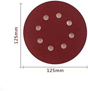 Sander Sandpaper 20 5 125 mm тркалезна шкурка со осум дупки Диск шкурка, груб песок 40-2000 диск за пескарење на кука и јамка