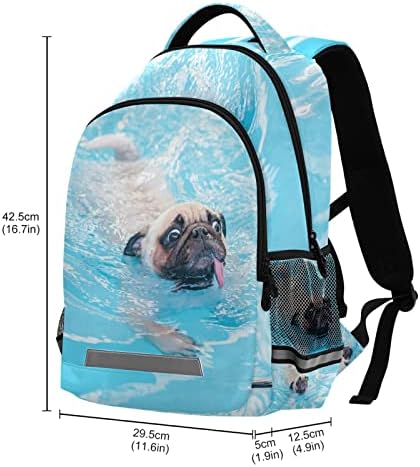 Алаза Среќна симпатична пичка кучиња ранец за кучиња патувања за дневна торба за училишни книги за мажи жени тинејџери деца со