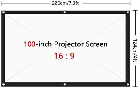 SXYLTNX Екран на проектор за висока осветленост 72 84 100 120 150 инчи 16: 9 Проект за проекција на ткаенина, склопување