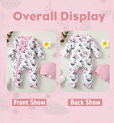 Happidoo новороденче облека облека бебе девојче облека цветна ромпер со долги ракави цветни џемпери