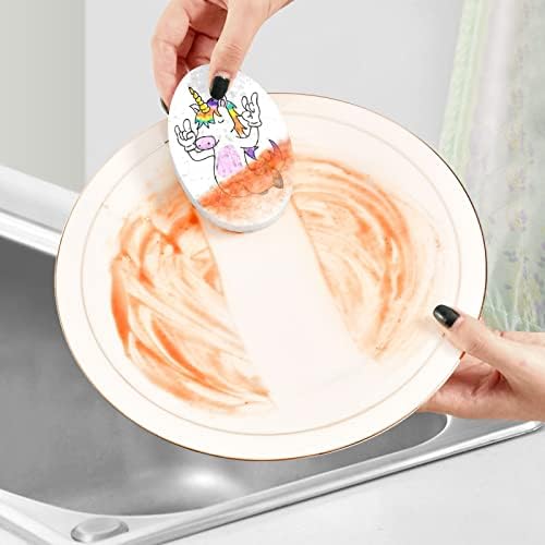 Алаза еднорог виножито природен сунѓер кујнски целулоза сунѓери за миење садови за миење бања и чистење на домаќинства, не-крик