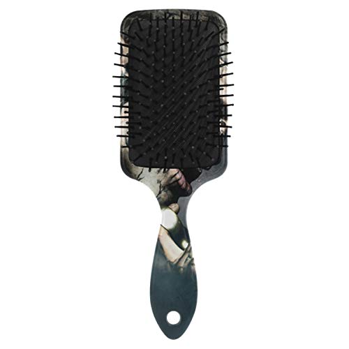 Четка за коса со перница од ВИПКК, пластична шарена тетоважа човек, соодветна добра масажа и анти статична четка за коса за коса за сува и влажна коса, густа, кадрава