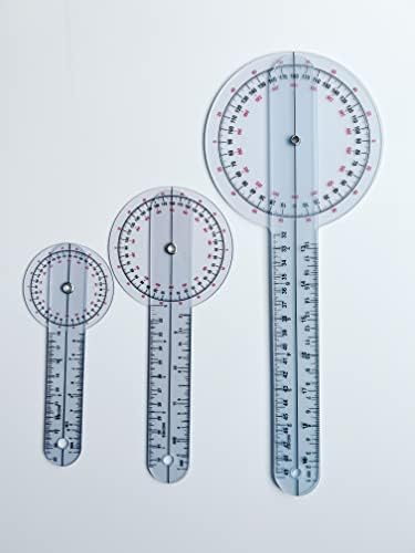 Гониометар Поставете 3 парчиња 12 , 8, 6 Каросерија за мерење на телото - физикална терапија, професионална терапија, фитнес, алатка за мерење на алатката за мерење на а