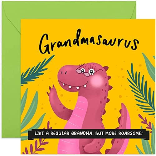 Стара англиски копродукции баба Диносаурус среќна роденденска картичка - Забавна честитка за Денот на мајката за Нан ​​| Симпатична