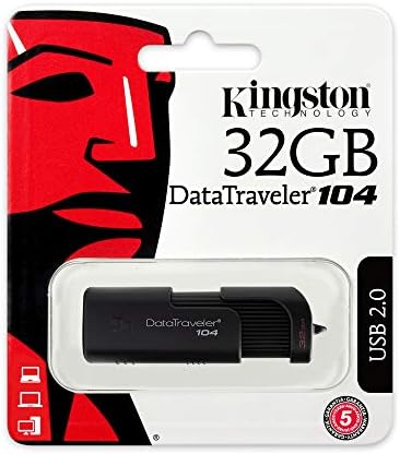 КИНГСТОН 32GB USB 2.0 Податоци Патник 104, 30mb/S Чита, 5mb / S Пишува