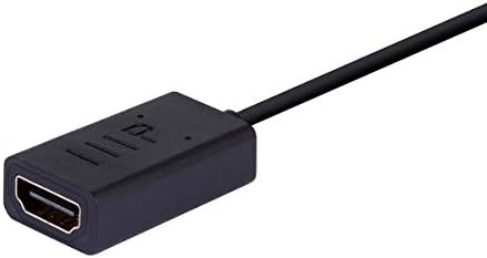 Моноприс 4К Мал Дијаметар ГОЛЕМА Брзина HDMI Женски На Микро HDMI Машки Пасивен Кабел-6 Инчи-Црна | 4K@60Hz, 18Gbps, 40AWG, Компатибилен Со