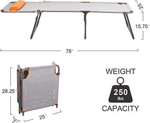 ПОРТАЛ Прилагодлив Пренослив Креветче За Возрасни, Преклопен Стол, Лежалка Со 4 Позиции со Лежалка Со Тежина од 250 килограми, Патување, Кампување,