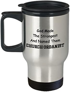 Црковни Органисти Кафе Патување Кригла Најдобра Смешна Уникатна Чаша Чај Совршена Идеја За Мажи Жени Бог Го Направи Најсилниот ЦРКОВЕН ОРГУЛИСТ