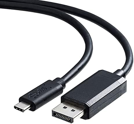 Снабдување со Sanwa KC-ALCDP50 Кабел за конверзија на типот-C-DisplayPort, 16,4 стапки, 4K 60Hz, црно