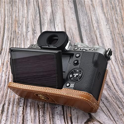 Рииби ФУЏИ XT5 Случај - Pu Кожа Половина Случај За Fujifilm X-T5 Дигитален Фотоапарат - Тело Заштитни Зафат Случај За FUJI XT5 X-T5, Браун,