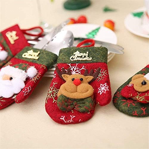 Балефа мини мали Божиќни чорапи за вилушка и нож бонбони подароци сет од 4 различни карактери декорација на дрво